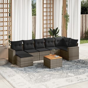 Maison exclusive - salon de jardin 8 pcs avec coussins gris résine tressée