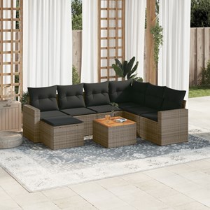 Maison exclusive - salon de jardin 8 pcs avec coussins gris résine tressée
