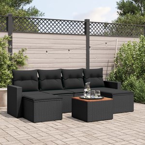 Maison exclusive - salon de jardin 7 pcs avec coussins noir résine tressée