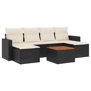 Maison exclusive - salon de jardin 7 pcs avec coussins noir résine tressée
