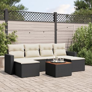 Maison exclusive - salon de jardin 7 pcs avec coussins noir résine tressée