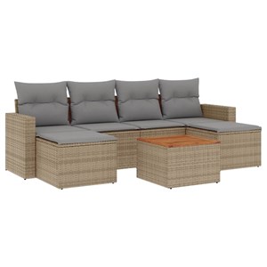Maison exclusive - salon de jardin avec coussins 7 pcs beige résine tressée