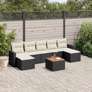 Maison exclusive - salon de jardin 8 pcs avec coussins noir résine tressée