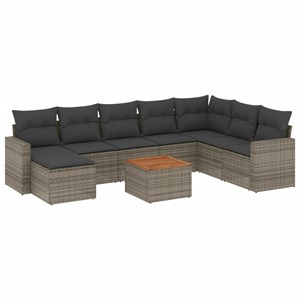 Maison exclusive - salon de jardin 9 pcs avec coussins gris résine tressée