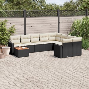 Maison exclusive - salon de jardin 10 pcs avec coussins noir résine tressée