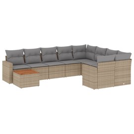 Maison exclusive - salon de jardin avec coussins 10 pcs beige résine tressée