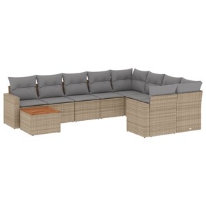 Maison exclusive - salon de jardin avec coussins 10 pcs beige résine tressée