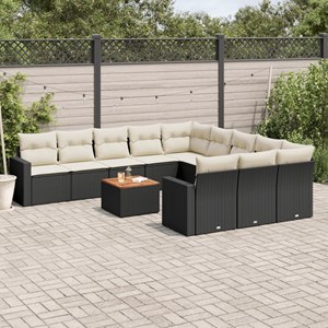 Maison exclusive - salon de jardin 12 pcs avec coussins noir résine tressée