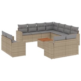 Maison exclusive - salon de jardin avec coussins 12 pcs beige résine tressée