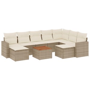 Maison exclusive - salon de jardin avec coussins 10 pcs beige résine tressée