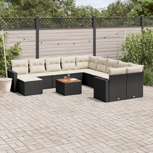 Maison exclusive - salon de jardin 12 pcs avec coussins noir résine tressée