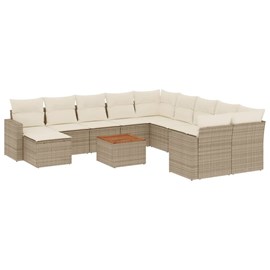 Maison exclusive - salon de jardin avec coussins 12 pcs beige résine tressée