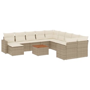 Maison exclusive - salon de jardin avec coussins 12 pcs beige résine tressée