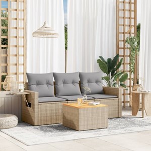 Maison exclusive - salon de jardin avec coussins 4 pcs beige résine tressée