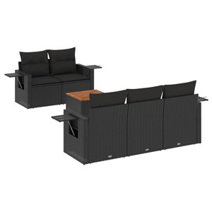 Maison exclusive - salon de jardin 6 pcs avec coussins noir résine tressée