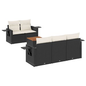 Maison exclusive - salon de jardin 6 pcs avec coussins noir résine tressée