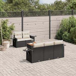 Maison exclusive - salon de jardin 6 pcs avec coussins noir résine tressée