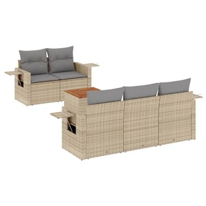 Maison exclusive - salon de jardin avec coussins 6 pcs beige résine tressée