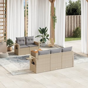 Maison exclusive - salon de jardin avec coussins 6 pcs beige résine tressée