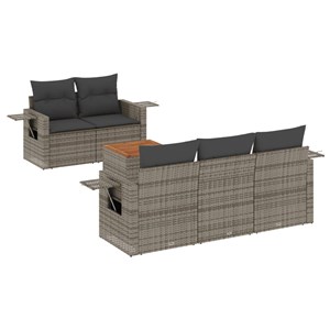 Maison exclusive - salon de jardin 6 pcs avec coussins gris résine tressée