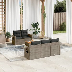 Maison exclusive - salon de jardin 6 pcs avec coussins gris résine tressée