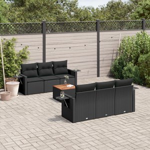 Maison exclusive - salon de jardin 7 pcs avec coussins noir résine tressée