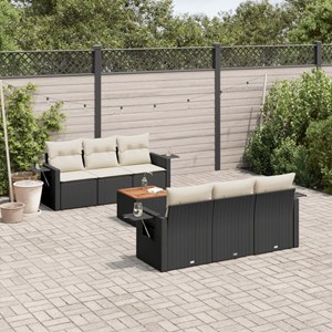 Maison exclusive - salon de jardin 7 pcs avec coussins noir résine tressée