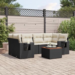 Maison exclusive - salon de jardin 7 pcs avec coussins noir résine tressée