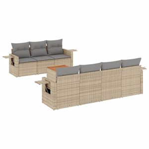Maison exclusive - salon de jardin avec coussins 8 pcs beige résine tressée