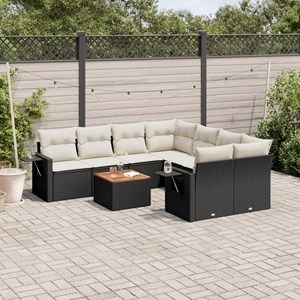 Maison exclusive - salon de jardin 9 pcs avec coussins noir résine tressée