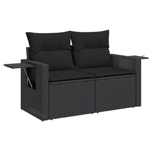 Maison exclusive - salon de jardin avec coussins 13 pcs noir résine tressée