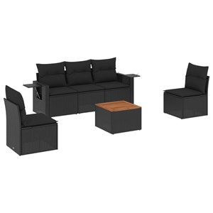 Maison exclusive - salon de jardin 6 pcs avec coussins noir résine tressée