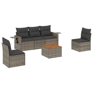 Maison exclusive - salon de jardin 6 pcs avec coussins gris résine tressée