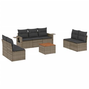 Maison exclusive - salon de jardin 8 pcs avec coussins gris résine tressée