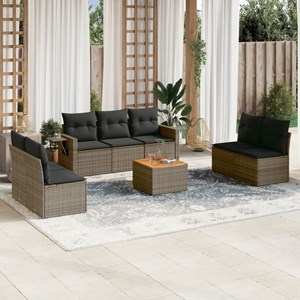 Maison exclusive - salon de jardin 8 pcs avec coussins gris résine tressée