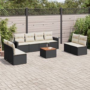 Maison exclusive - salon de jardin 9 pcs avec coussins noir résine tressée