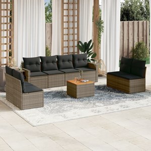 Maison exclusive - salon de jardin 9 pcs avec coussins gris résine tressée