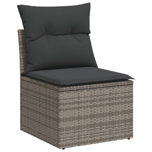 Maison exclusive - salon de jardin 9 pcs avec coussins gris résine tressée