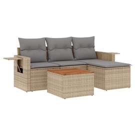Maison exclusive - salon de jardin avec coussins 5 pcs beige résine tressée