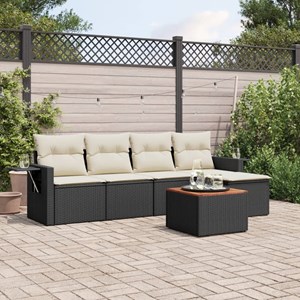 Maison exclusive - salon de jardin 6 pcs avec coussins noir résine tressée