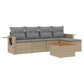 Maison exclusive - salon de jardin avec coussins 6 pcs beige résine tressée