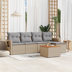 Maison exclusive - salon de jardin avec coussins 6 pcs beige résine tressée
