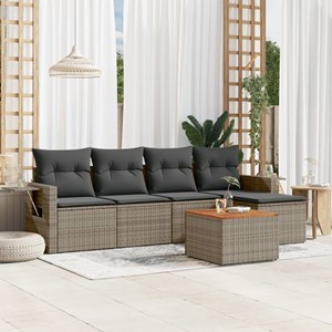 Maison exclusive - salon de jardin 6 pcs avec coussins gris résine tressée