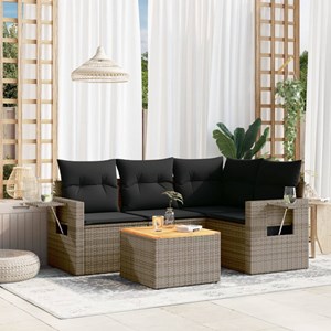 Maison exclusive - salon de jardin 5 pcs avec coussins gris résine tressée