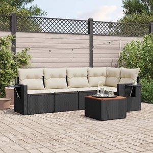 Maison exclusive - salon de jardin 6 pcs avec coussins noir résine tressée