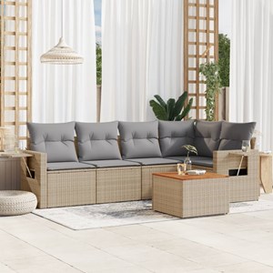 Maison exclusive - salon de jardin avec coussins 6 pcs beige résine tressée