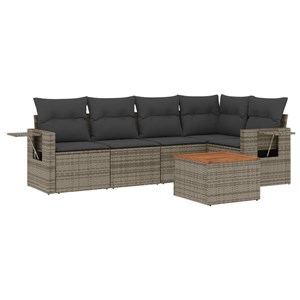 Maison exclusive - salon de jardin 6 pcs avec coussins gris résine tressée