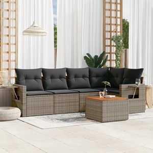 Maison exclusive - salon de jardin 6 pcs avec coussins gris résine tressée