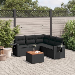 Maison exclusive - salon de jardin 6 pcs avec coussins noir résine tressée