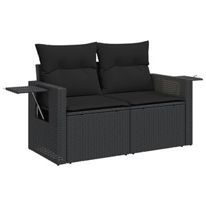 Maison exclusive - salon de jardin 6 pcs avec coussins noir résine tressée